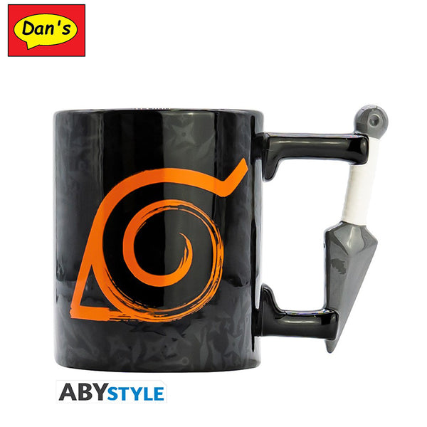 TAZA DE CERAMICA / 16 ONZAS / NARUTO SHIPPUDEN / HANDLE 3D KUNAI